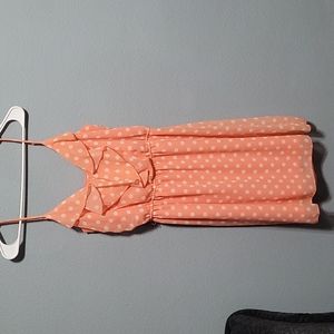 Peach and white summer dress